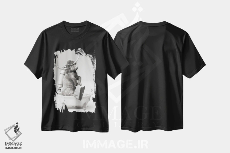 تیشرت مشکی طرح دار آثار جوفری فیلیپ - فروشگاه ایماژ