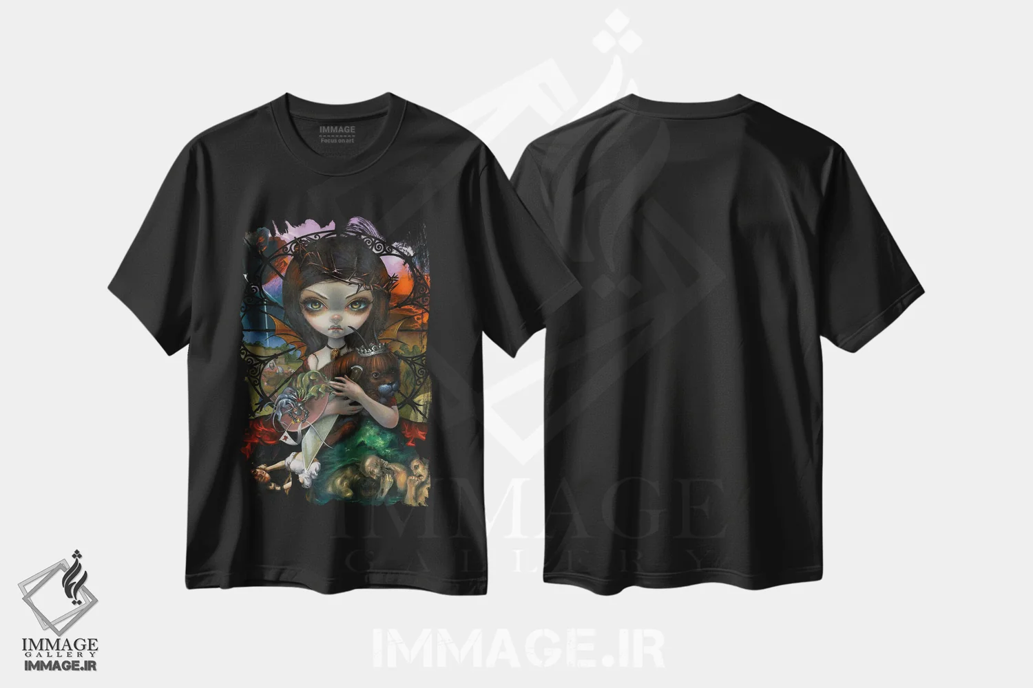 تیشرت مشکی طرح دار خشم دربار انسلی، دکوراسیون جایگزین اثر جزمین بکِت-گریفیت | immage.ir