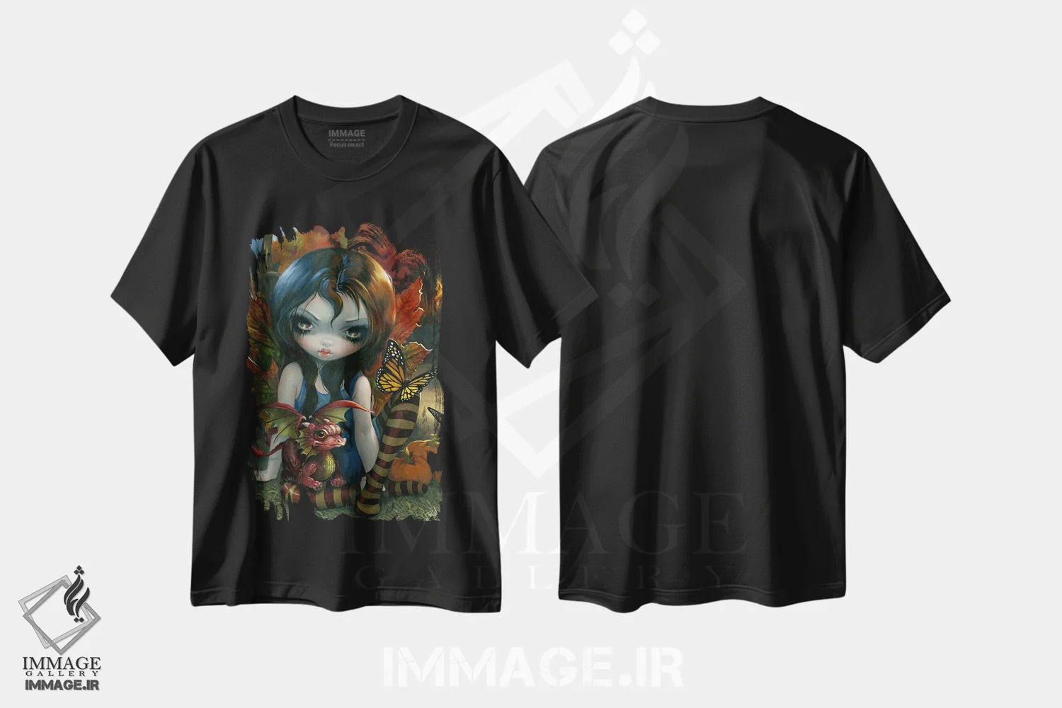 تیشرت مشکی طرح دار پاییز، دکوراسیون جایگزین اثر جزمین بکِت-گریفیت | immage.ir