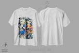 تیشرت سفید طرح دار آلیس و سفیدبرفی، دکوراسیون جایگزین اثر جزمین بکِت-گریفیت | immage.ir