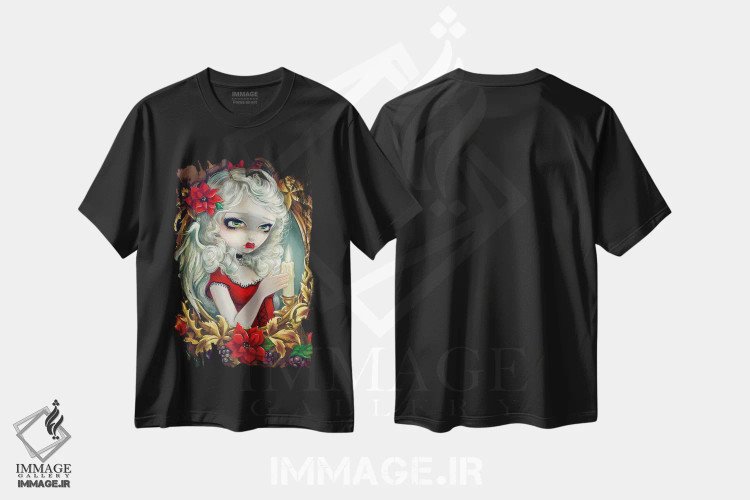 تیشرت مشکی طرح دار شمع کریسمس، دکوراسیون جایگزین اثر جزمین بکِت-گریفیت | immage.ir