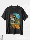 تیشرت مشکی طرح دار اژدهای کوچک هالووین، دکوراسیون جایگزین اثر جزمین بکِت-گریفیت | immage.ir