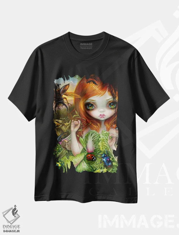 تیشرت مشکی طرح دار حشره خانه، دکوراسیون جایگزین اثر جزمین بکِت-گریفیت | immage.ir