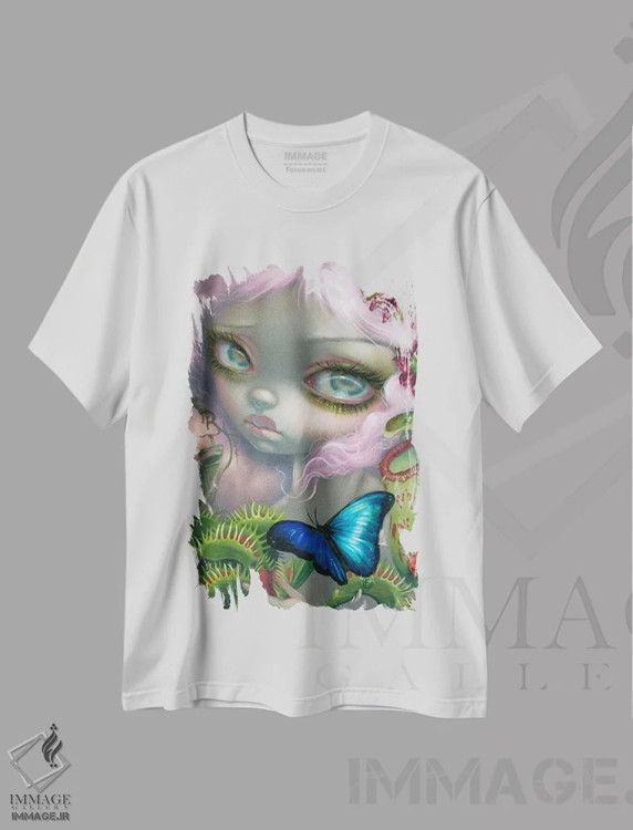 تیشرت سفید طرح دار حشره خانه، دکوراسیون جایگزین اثر جزمین بکِت-گریفیت | immage.ir