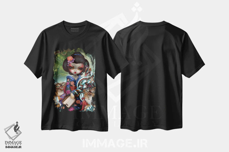 تیشرت مشکی طرح دار کیرین و باکنکو، دکوراسیون جایگزین اثر جزمین بکِت-گریفیت | immage.ir