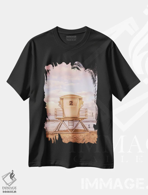تیشرت مشکی طرح دار سلام صبحگاهی از اوشن بیچ، مدیوم اثر جوزف اس. جیاکالونه | فروشگاه ایماژ