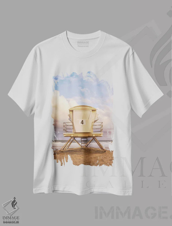 تیشرت سفید طرح دار سلام صبحگاهی از اوشن بیچ، مدیوم اثر جوزف اس. جیاکالونه | فروشگاه ایماژ