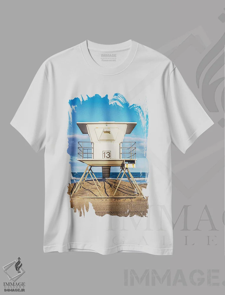 تیشرت سفید طرح دار میشن بیچ ۱۳، مدیوم اثر جوزف اس. جیاکالونه | immage.ir