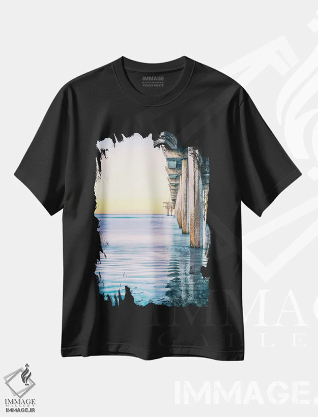 تیشرت مشکی طرح دار اسکرس پیِر نصفه، مدیوم اثر جوزف اس. جیاکالونه | فروشگاه ایماژ