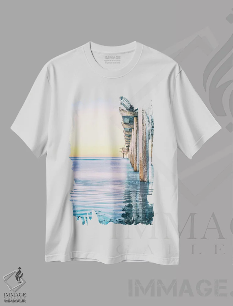 تیشرت سفید طرح دار اسکرس پیِر نصفه، مدیوم اثر جوزف اس. جیاکالونه | immage.ir