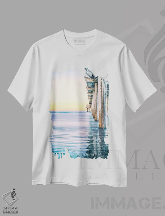 تیشرت سفید طرح دار اسکرس پیِر نصفه، مدیوم اثر جوزف اس. جیاکالونه | immage.ir