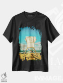 تیشرت مشکی طرح دار San Diego,برج ۱۲ میشن بیچ، سن دیگو، مدیوم اثر جوزف اس. جیاکالونه | فروشگاه ایماژ