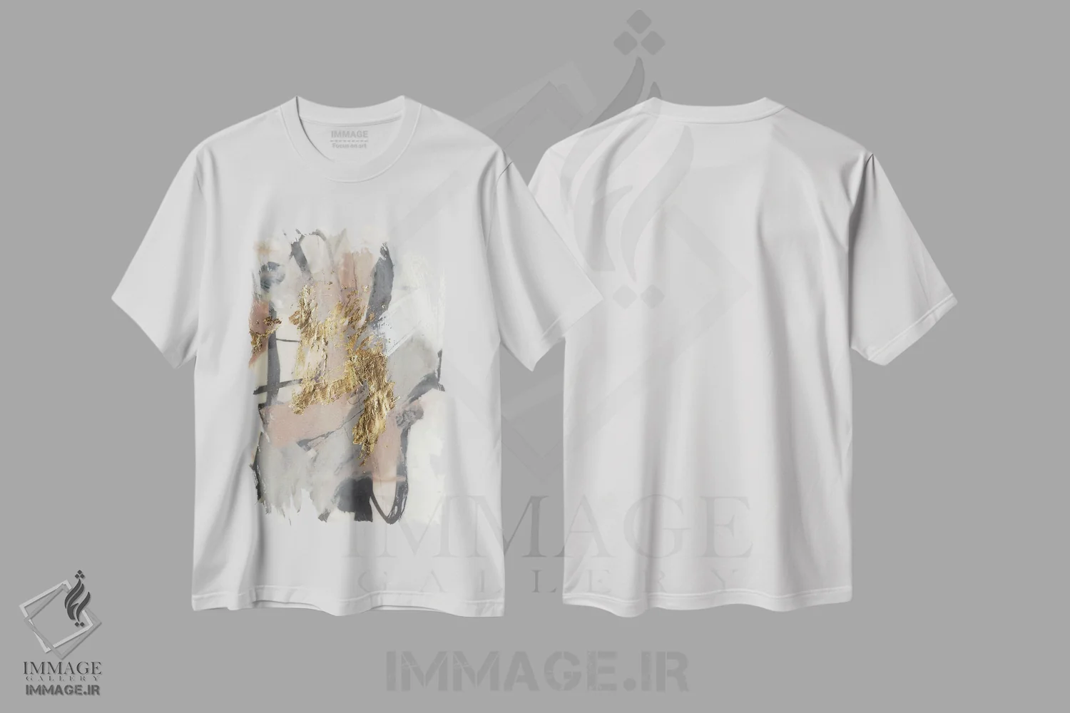 تیشرت سفید طرح دار شفق طلایی II اثر جنیفر گلدبرگر | immage.ir