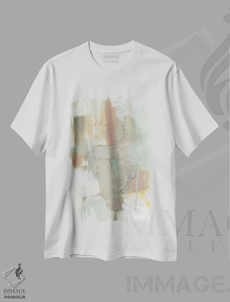 تیشرت سفید طرح دار پاشش رترو III اثر جنیفر گلدبرگر | فروشگاه ایماژ