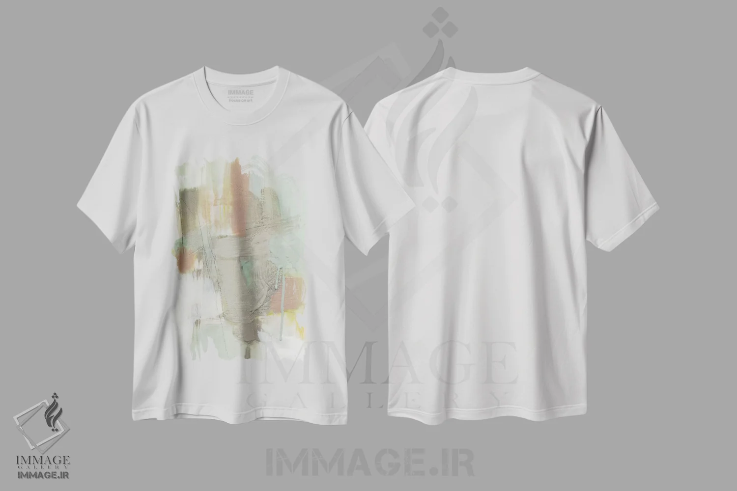 تیشرت سفید طرح دار پاشش رترو III اثر جنیفر گلدبرگر | فروشگاه ایماژ