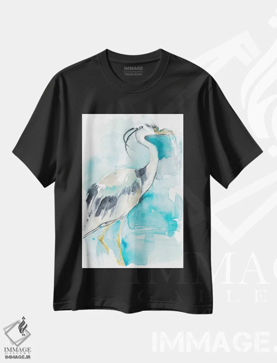 تیشرت مشکی طرح دار افق شفقی I، آبستره اثر جنیفر گلدبرگر | فروشگاه ایماژ