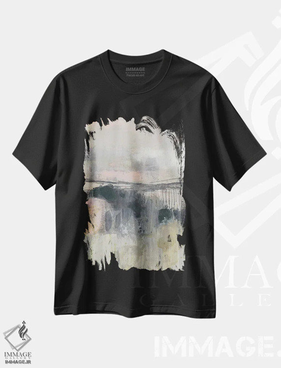 تیشرت مشکی طرح دار افق شفقی II، آبستره اثر جنیفر گلدبرگر | immage.ir