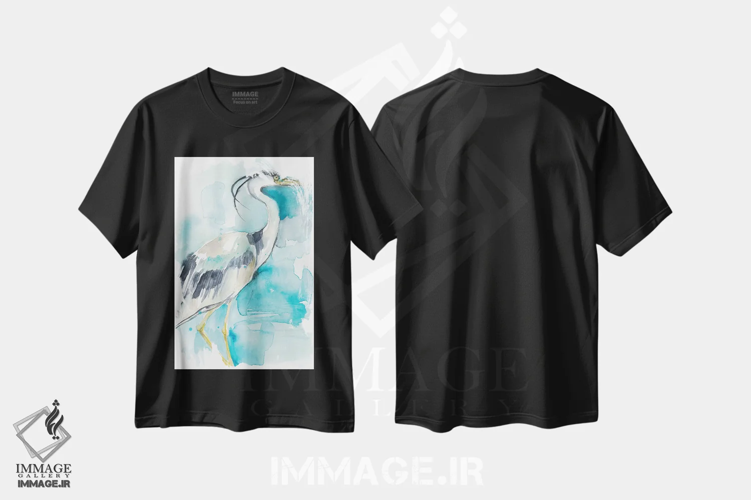 تیشرت مشکی طرح دار افق شفقی I، آبستره اثر جنیفر گلدبرگر | فروشگاه ایماژ