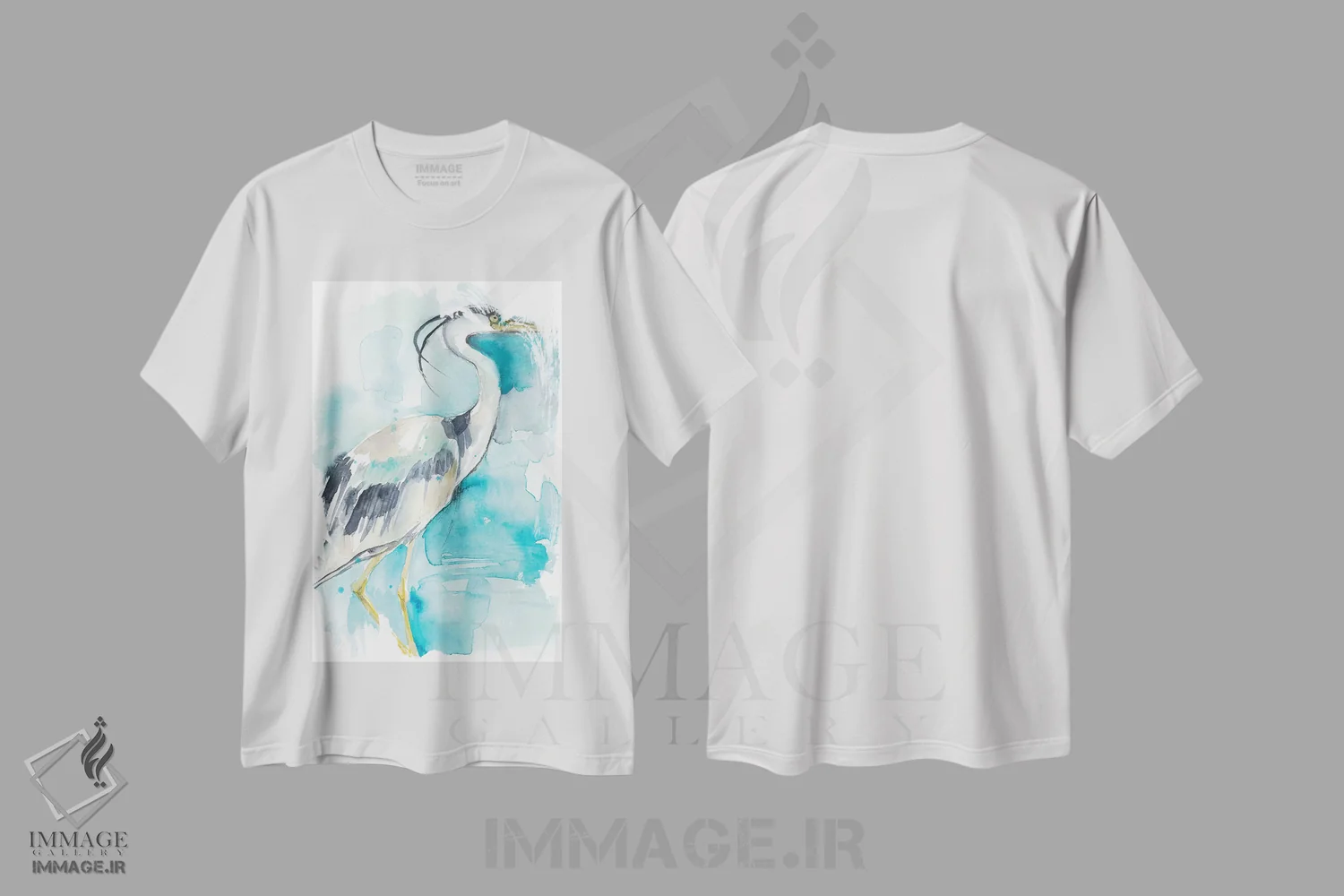 تیشرت سفید طرح دار افق شفقی I، آبستره اثر جنیفر گلدبرگر | immage.ir