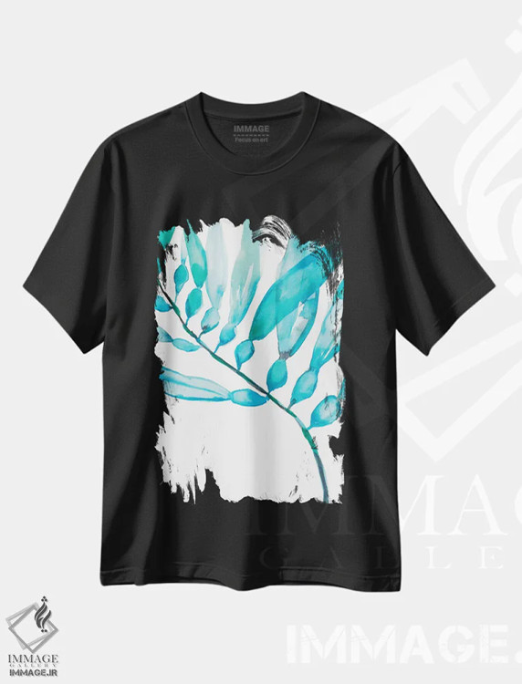 تیشرت مشکی طرح دار جلبک آبرنگی II، تزئینی اثر جنیفر گلدبرگر | immage.ir