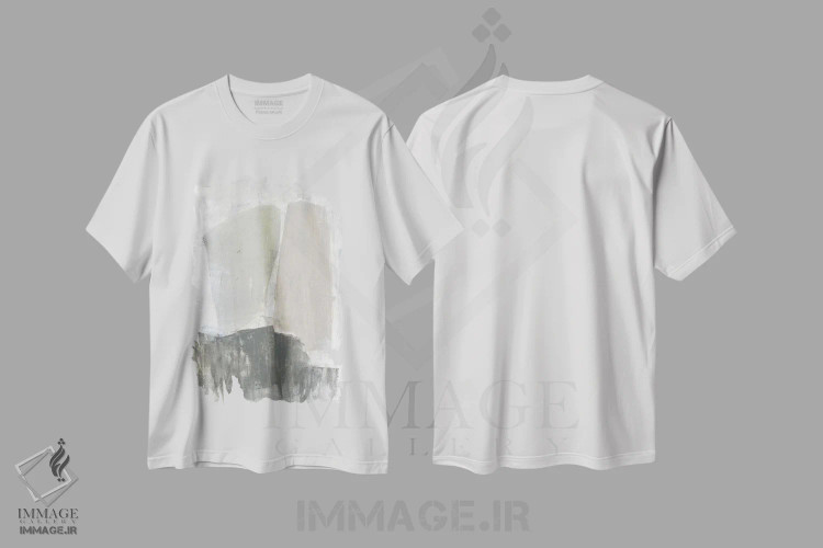 تیشرت سفید طرح دار اشکال مدرن ملایم II اثر جنیفر گلدبرگر | فروشگاه ایماژ