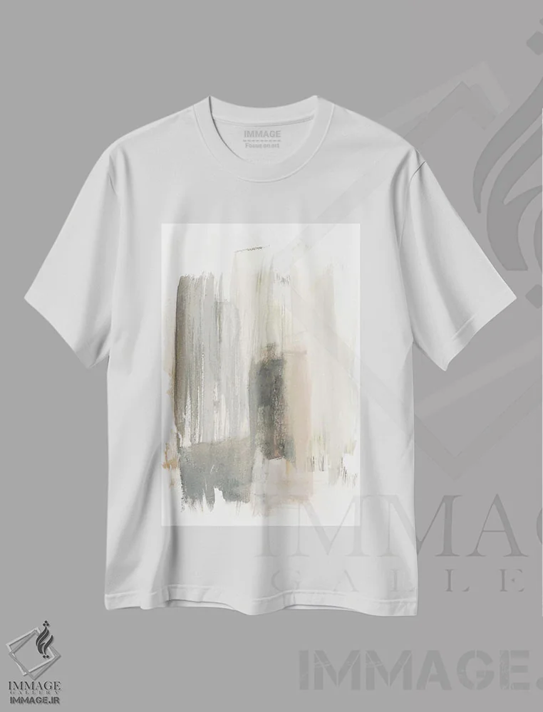 تیشرت سفید طرح دار شفق قهوه ای روشن I اثر جنیفر گلدبرگر | immage.ir