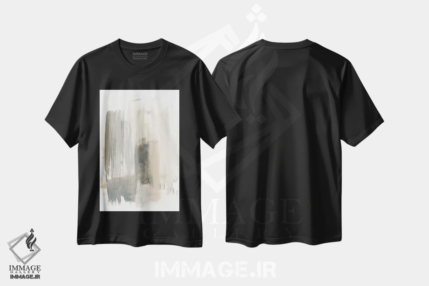 تیشرت مشکی طرح دار شفق قهوه ای روشن I اثر جنیفر گلدبرگر | فروشگاه ایماژ