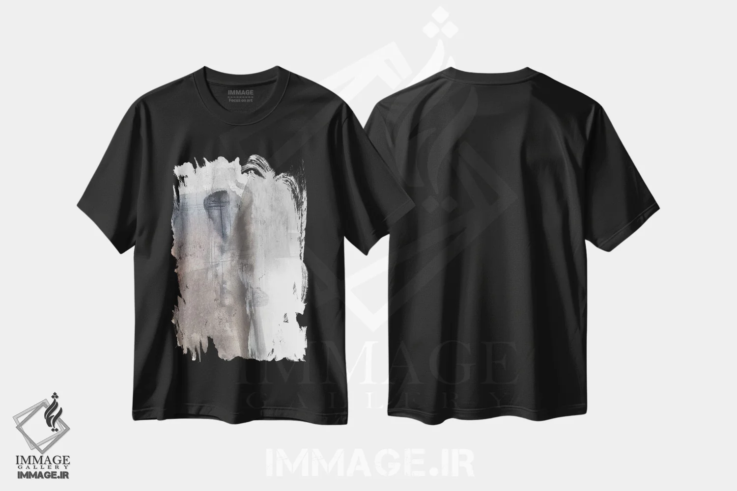 تیشرت مشکی طرح دار شفق قهوه ای روشن II اثر جنیفر گلدبرگر | immage.ir