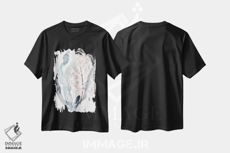 تیشرت مشکی طرح دار جلبک دریایی شیرین II، دکور ساحلی اثر جنیفر گلدبرگر | immage.ir