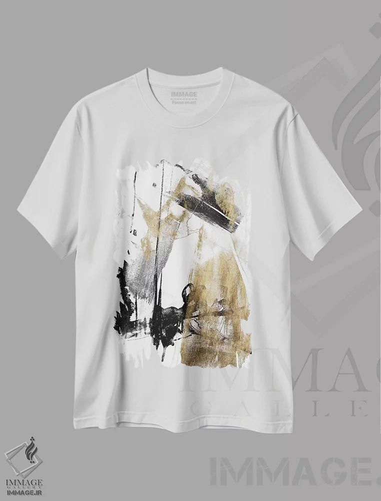 تیشرت سفید طرح دار زرق و برق و سیاه II اثر جنیفر گلدبرگر | immage.ir