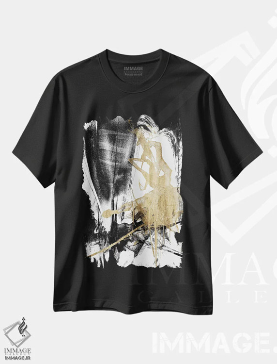 تیشرت مشکی طرح دار زرق و برق و سیاه IV اثر جنیفر گلدبرگر | فروشگاه ایماژ