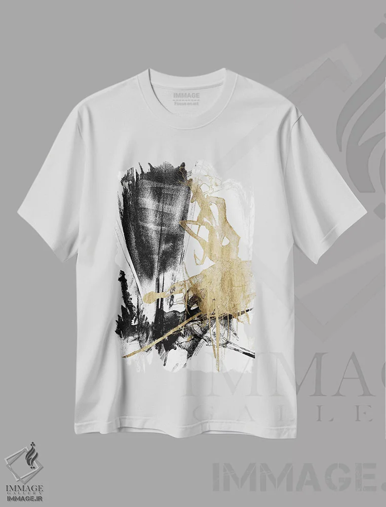 تیشرت سفید طرح دار زرق و برق و سیاه IV اثر جنیفر گلدبرگر | immage.ir