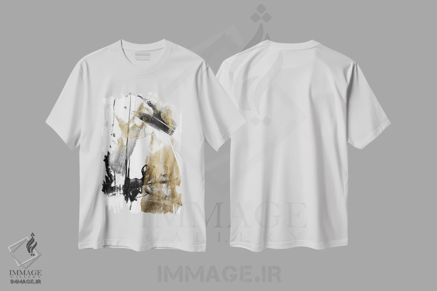 تیشرت سفید طرح دار زرق و برق و سیاه II اثر جنیفر گلدبرگر | immage.ir