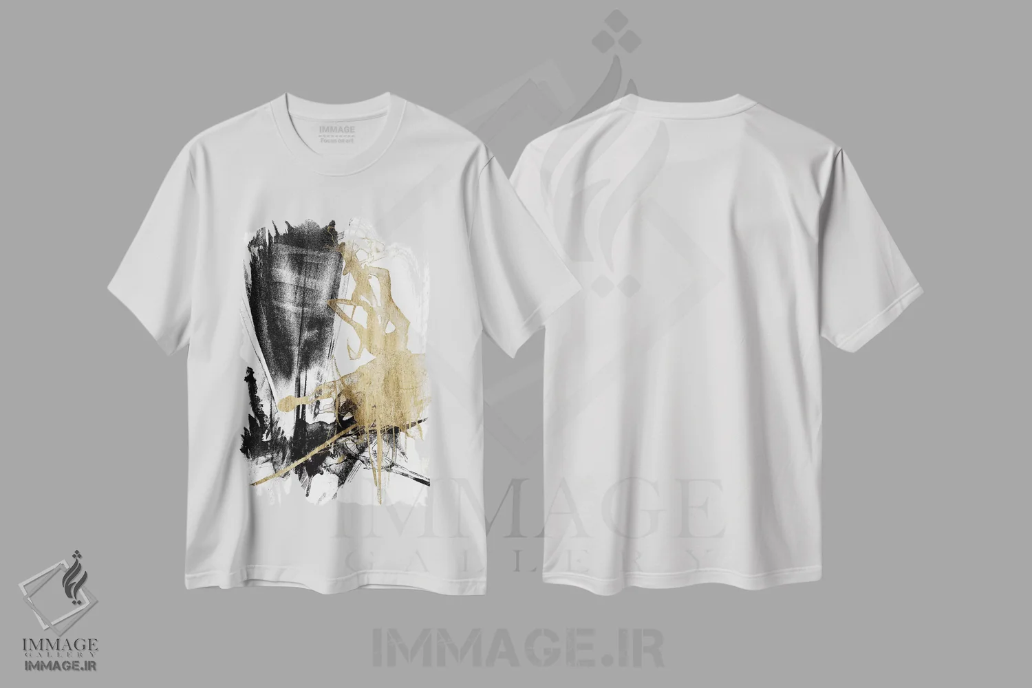 تیشرت سفید طرح دار زرق و برق و سیاه IV اثر جنیفر گلدبرگر | immage.ir