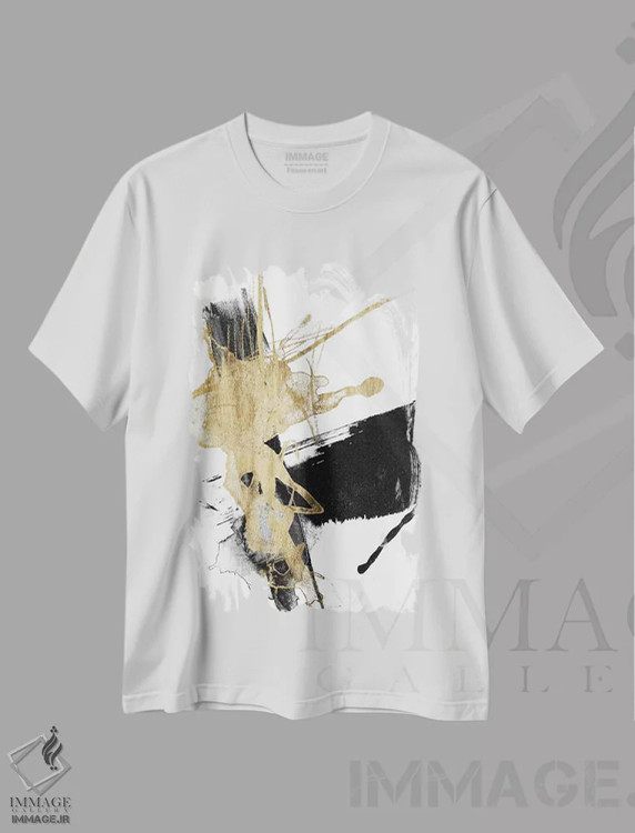 تیشرت سفید طرح دار زرق و برق و سیاه VI اثر جنیفر گلدبرگر | immage.ir