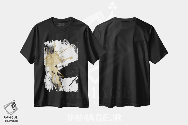 تیشرت مشکی طرح دار زرق و برق و سیاه VI اثر جنیفر گلدبرگر | فروشگاه ایماژ