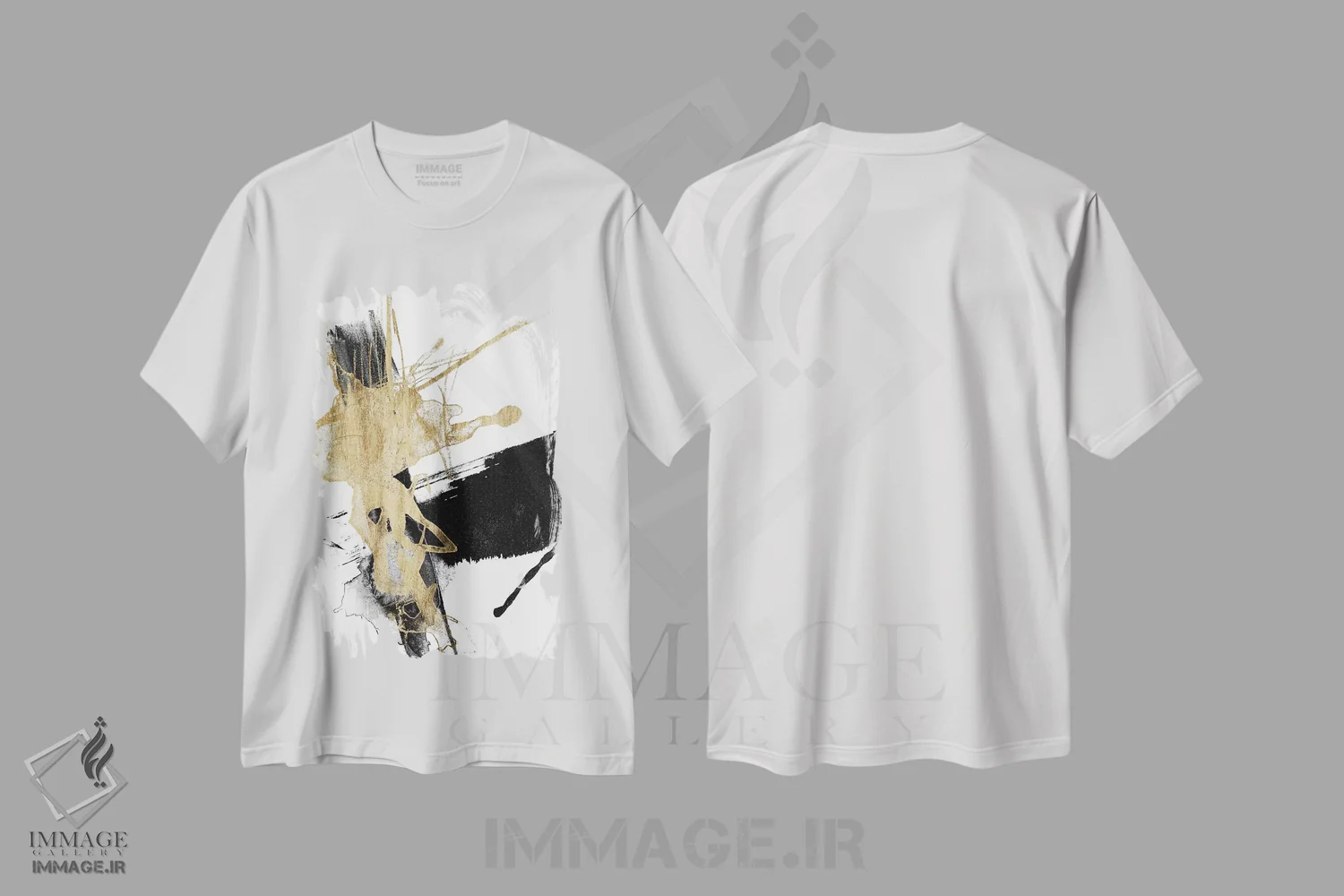 تیشرت سفید طرح دار زرق و برق و سیاه VI اثر جنیفر گلدبرگر | immage.ir