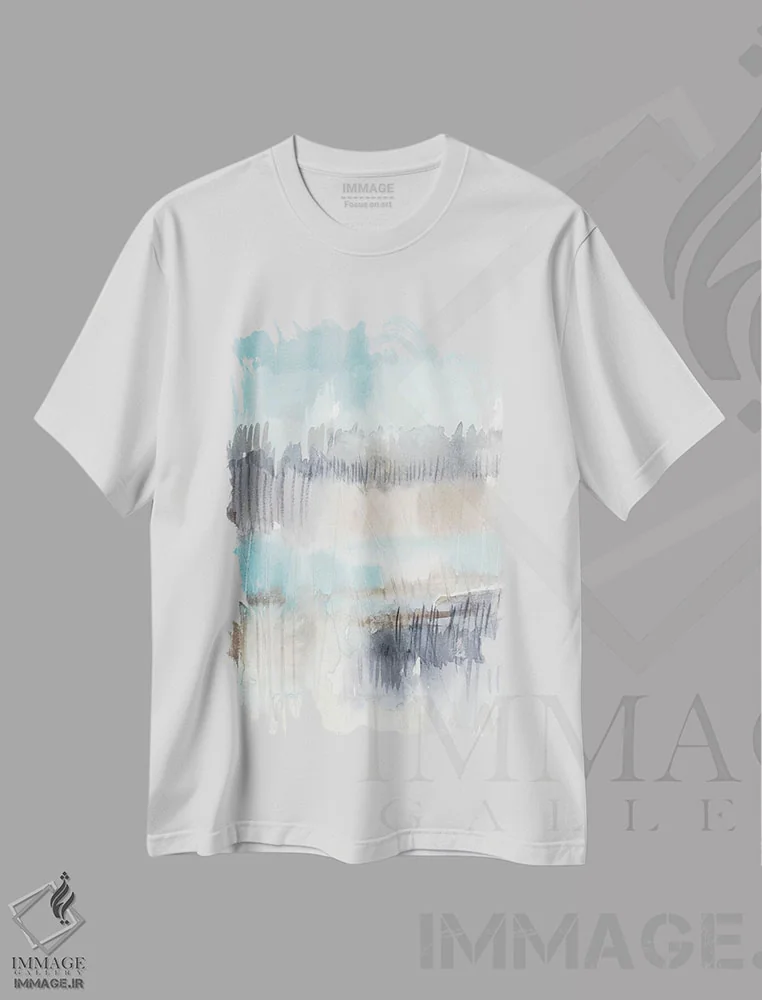 تیشرت سفید طرح دار باتلاق آسمان I اثر جنیفر گلدبرگر | immage.ir
