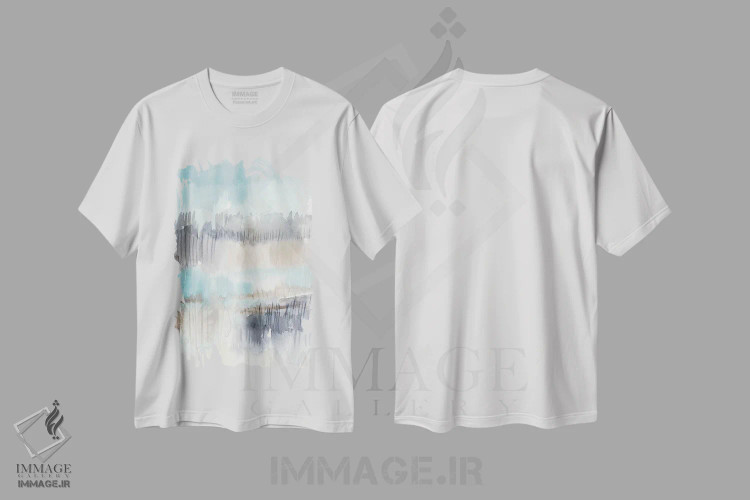 تیشرت سفید طرح دار باتلاق آسمان I اثر جنیفر گلدبرگر | immage.ir