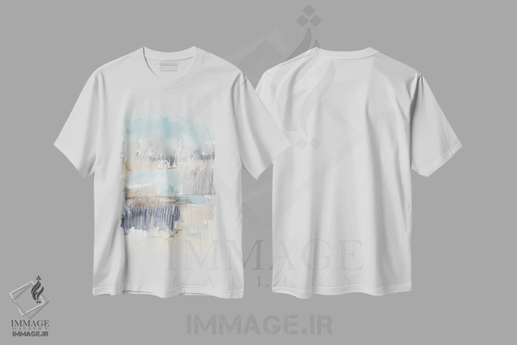 تیشرت سفید طرح دار باتلاق آسمان II اثر جنیفر گلدبرگر | فروشگاه ایماژ