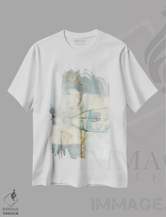 تیشرت سفید طرح دار خیال پردازی زراندود II اثر جنیفر گلدبرگر | immage.ir