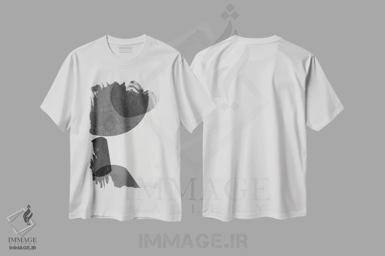 تیشرت سفید طرح دار اشکال خاکستری I اثر جنیفر گلدبرگر | فروشگاه ایماژ