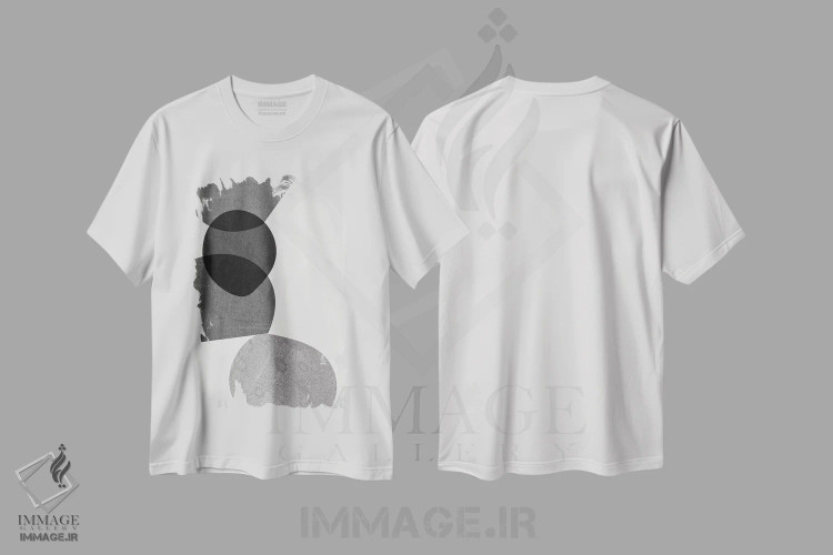 تیشرت سفید طرح دار اشکال خاکستری II اثر جنیفر گلدبرگر | immage.ir