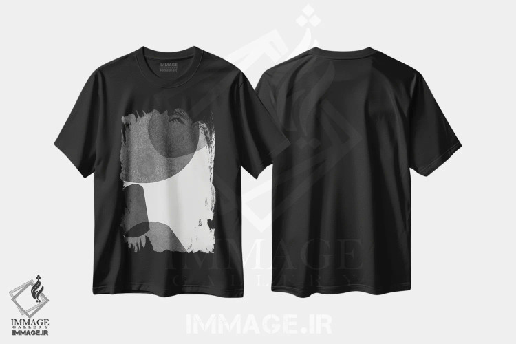 تیشرت مشکی طرح دار اشکال خاکستری I اثر جنیفر گلدبرگر | immage.ir