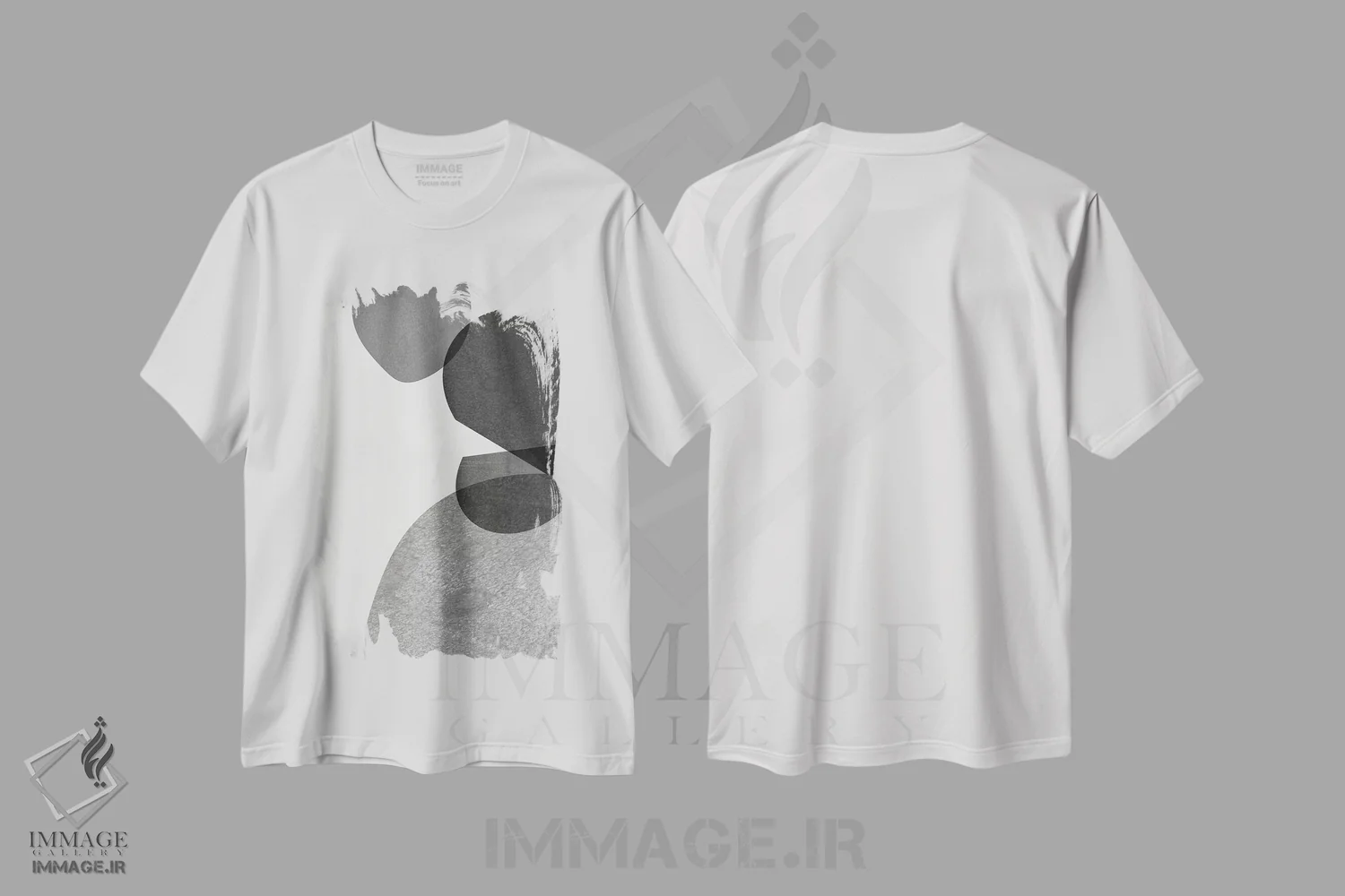 تیشرت سفید طرح دار اشکال خاکستری IV اثر جنیفر گلدبرگر | فروشگاه ایماژ