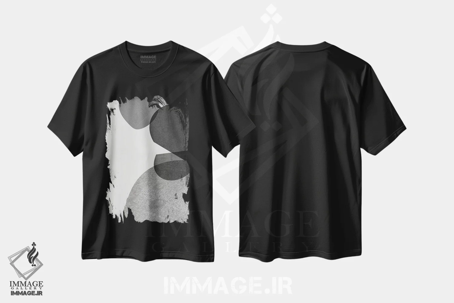 تیشرت مشکی طرح دار اشکال خاکستری IV اثر جنیفر گلدبرگر | immage.ir