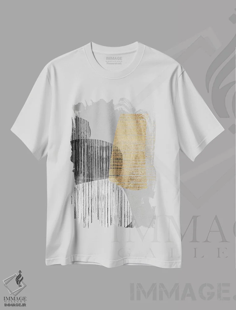 تیشرت سفید طرح دار اشکال مجاور II اثر جنیفر گلدبرگر | فروشگاه ایماژ