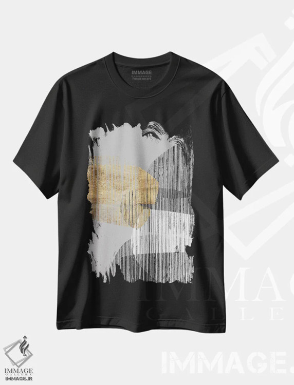 تیشرت مشکی طرح دار اشکال مجاور I اثر جنیفر گلدبرگر | فروشگاه ایماژ