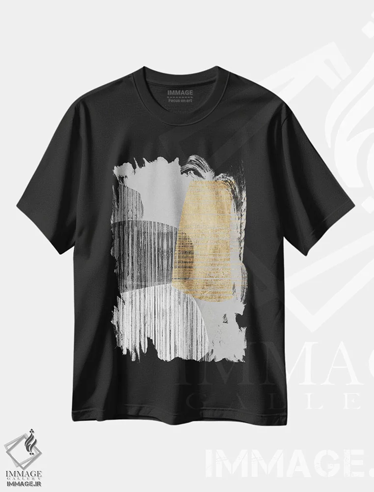 تیشرت مشکی طرح دار اشکال مجاور II اثر جنیفر گلدبرگر | immage.ir