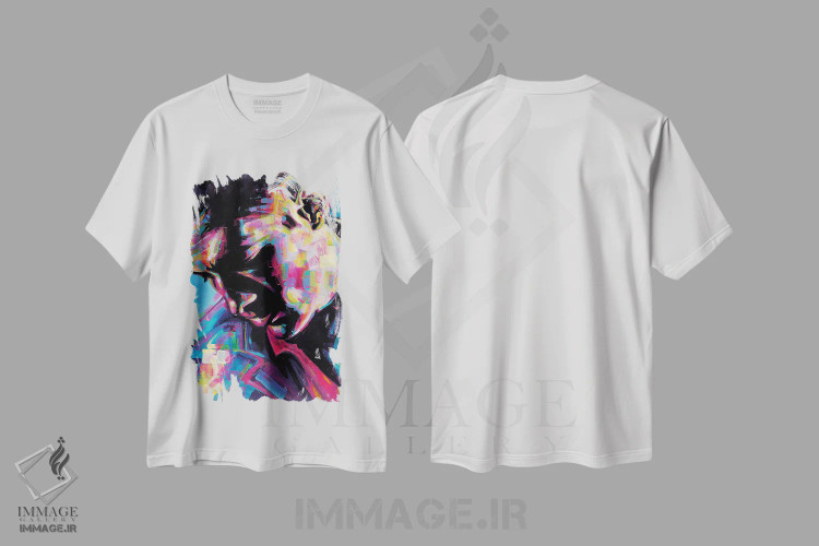 تیشرت سفید طرح دار ژست گیر، هنر فاخر معاصر اثر جیمز گری | immage.ir